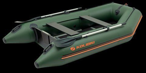 Надувний кільовий човен ПВХ Kolibri КМ-300D + алюмінієвий пайол. Купити надувний човен Колібрі 300 під мотор для риболовлі КМ-300D алюминий фото