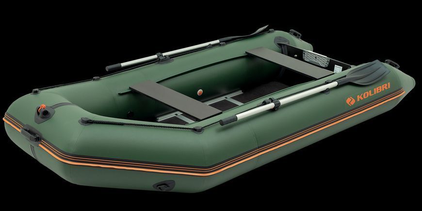 Надувний кільовий човен ПВХ Kolibri КМ-330D + алюмінієвий пайол. Купити надувний човен Колібрі 330 під мотор для риболовлі КМ-330D алюминий фото