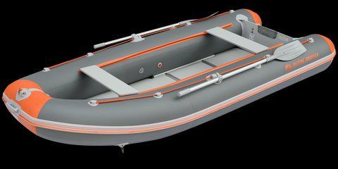 Надувний кільовий човен ПВХ Kolibri КМ-360DSL + фанерний пайол. Купити надувний човен Колібрі 360 під мотор для риболовлі КМ-360DSL фанера фото