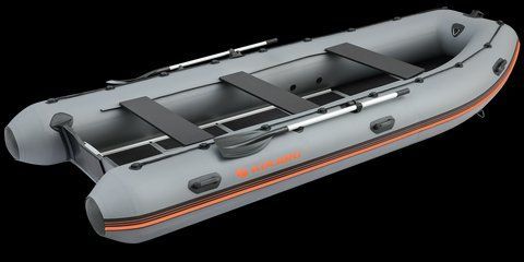 Надувний кільовий човен ПВХ Kolibri КМ-450DSL + фанерний пайол. Купити надувний човен Колібрі 450 під мотор для риболовлі КМ-450DSL фанера фото
