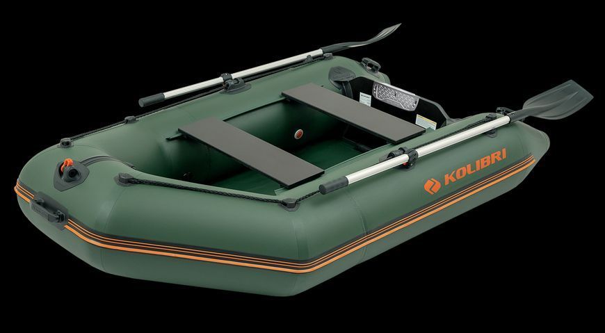 Надувний човен ПВХ Kolibri КM-245 + килимок моторний. Купити надувний човен Колібрі 245 під мотор для риболовлі КM-245 коврик фото