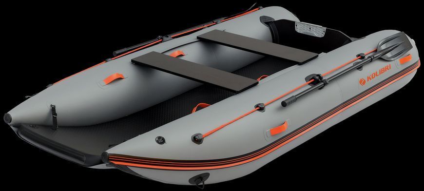 Надувний човен - катамаран ПВХ Kolibri КМ-340CM AirDeck. Купити надувний човен Колібрі 340 моторний катамаран КМ-340CM AirDeck фото
