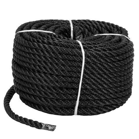 Веревка Polyester 3 strand rope 10mm*30m black 10mm 30m black фото